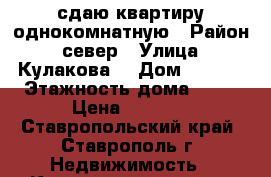 сдаю квартиру однокомнатную › Район ­ север › Улица ­ Кулакова  › Дом ­ 49/1 › Этажность дома ­ 10 › Цена ­ 8 000 - Ставропольский край, Ставрополь г. Недвижимость » Квартиры аренда   . Ставропольский край,Ставрополь г.